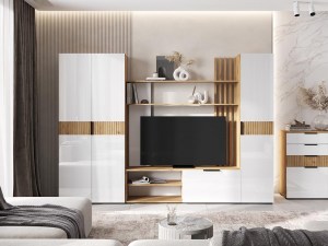 Модульная гостиная Роджина (Миф) Белый глянец